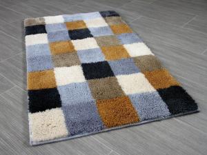 Коврик для ванной Pacific Bikar в клетку натурального бежевого цвета, 5 размеров, размер: 55x55 см коврик для туалета с вырезом, серый