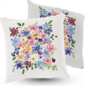 Подушка ПРЕМИУМ с полевыми цветами 40 х 40 см, декоративная с наполнителем, для гостиной, спальни или в подарок 5made