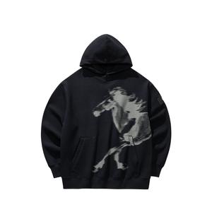 Anta Толстовка унисекс, базовые, черные, с капюшоном, средней плотности ткани