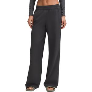 Средняя посадка Широкие брюки Повседневные женские Lululemon, Черный/Черный