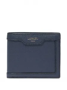 Компактный кожаный кошелек Lancel, синий