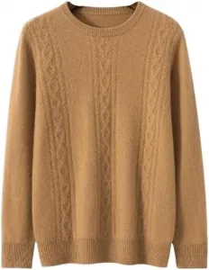 Мужской свитер из кашемира для осени и зимы, круглый вырез, теплый SIDUFHAOPKLL