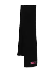 Шерстяной шарф с логотипом Mardi Mercredi Les Petites, черный