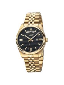 Крупные золотые аналоговые наручные часы (около 40 мм) с металлическим браслетом Regent