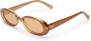 Солнцезащитные очки Le Specs Outta Love - узкие, овальные, унисекс, Micro 90s, элегантный стиль, Caramel