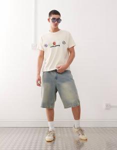 COLLUSION футболка свободного кроя с коротким рукавом и принтом Antifit белого цвета