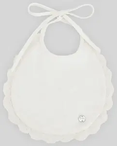 Нагрудник для младенца из льна с кружевом Essential PAZ Rodríguez, светло-бежевый