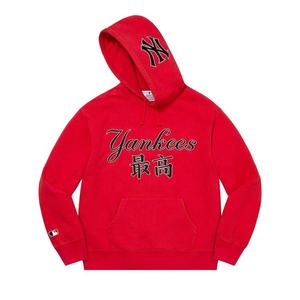 Толстовка Supreme x New York Yankees Kanji Hooded Sweatshirt Red, красный