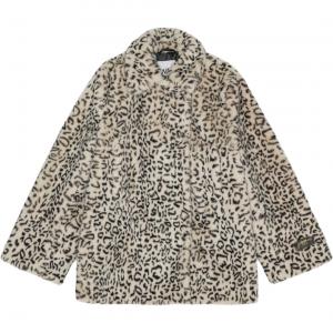 GANNI Леопардовая искусственная меховая куртка, Almond Milk Color
