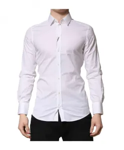 Белая хлопковая мужская классическая рубашка Dolce & Gabbana, белый