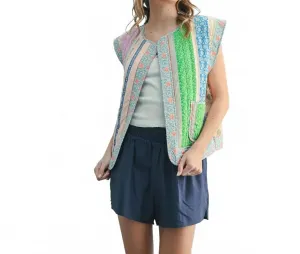 Игривый стеганый жилет лавандового/кирпичного цвета Wishlist