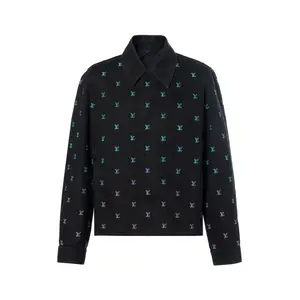 LOUIS VUITTON Куртка тренерская джинсовая с градиентной вышивкой, Marine Blue