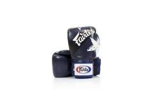 Кожаные боксерские перчатки Fairtex BGV1-N, с принтом Национальный синий, 16 унций