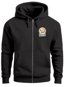 Neverless Худи на молнии 'Good Vibes '76' в черном цвете