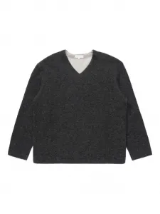 Свитер с V-образным вырезом и кнопками Lady White Co., серый