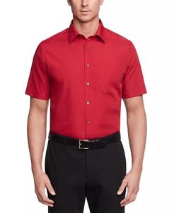 Однотонная классическая рубашка из поплина с короткими рукавами Van Heusen, красный