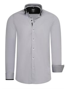 Рубашка с двойным воротником серого цвета Rusty Neal