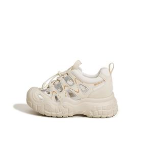 Milan love song Женские бежевые низкие массивные кроссовки с амортизацией, противоскользящей и износостойкой подошвой, цвет Beige