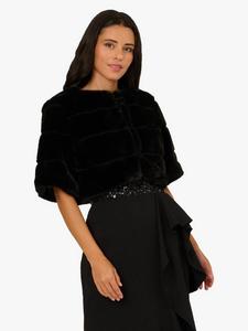 Искусственный мех куртка-накидка Adrianna Papell, Black