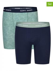 Happy Shorts Комплект из 2 штук: боксерские шорты бирюзового/темно-синего цвета