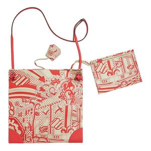 HERMES Шёлковая сумка через плечо из телячьей кожи, Open Country Orange