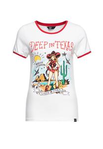 Рубашка с принтом и техасским узором Deep In Texas QUEEN KEROSIN, белый