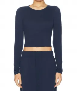 Детская футболка с длинным рукавом, темно-синяя Eterne