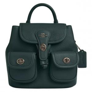 COACH Кожаный рюкзак средний женский темный бирюзовый