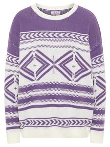 Женский вязаный свитер фиолетового цвета IZIA