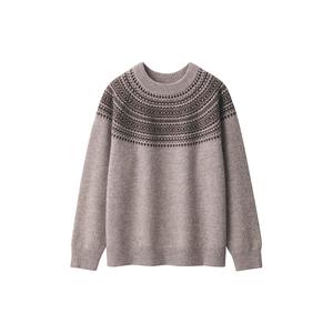 Свитер мужской с круглой горловиной Moderate MUJI, темно-coffee