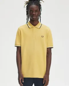Мужская поло с коротким рукавом и контрастной отделкой Fred Perry, желтый