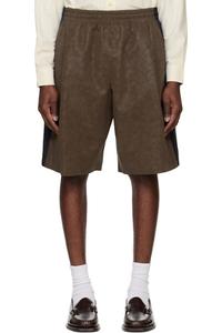 Коричневые шорты из искусственной замши с боковыми вставками System