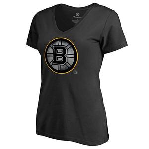 Женская черная футболка Boston Bruins Core Smoke с V-образным вырезом Unbranded