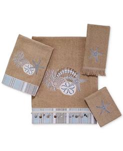 Хлопковое полотенце Avanti By the Sea с вышивкой, коричневый