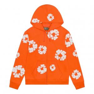 Хлопковая толстовка Denim Tears Cotton Wreath Zip Hoodie, цвет «Оранжевый»