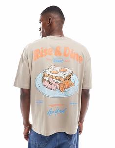 Футболка свободного кроя ASOS DESIGN с мультяшным принтом белого цвета