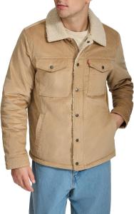 Мужская вельветовая куртка Levi's с подкладкой из шерпы (стандартные размеры, большие и высокие), Sand Wide Wale Corduroy