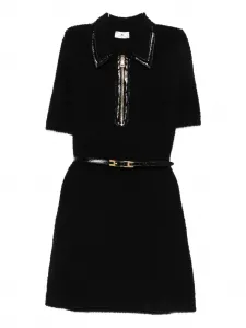 Платье с поясом на молнии спереди Elisabetta Franchi, черный