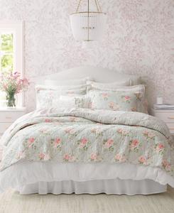 Комплект постельного белья Melany Cotton, 3 предмета, двусторонний, размер Full/Queen Laura Ashley, Pink, Gray