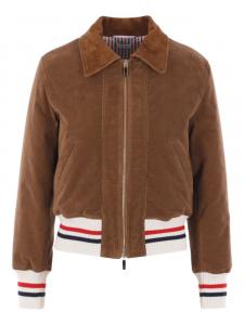 Куртка Thom Browne из вельвета с ребристым узором, коричневый