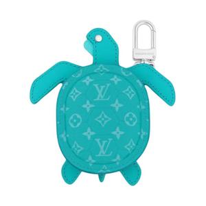 LOUIS VUITTON Кожаный чехол для наушников с плетеными вставками мужской бирюзовый