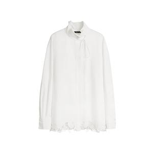 ELLE Рубашка Women's White Stand Collar Moderate