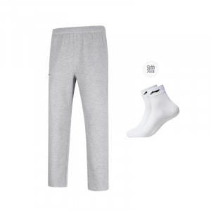 Мужские повседневные брюки Li Ning, средней длины, прямого кроя., heather серый li-ning socks 1 pack