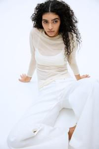 Обтягивающая рубашка H&M, бежевый