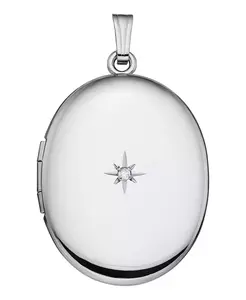 Женский полированный медальон из серебра 925 пробы овальной формы диаметром 17 мм Drs, Inc., silver