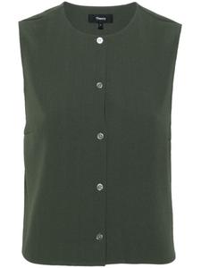 Theory креповый жилет в полоску, зеленый