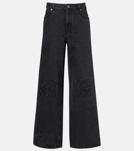 Анаграм джинсы с широкими штанинами Loewe, черный