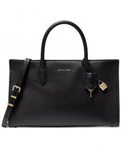 Кожаная сумка-портфель MICHAEL Scarlett Medium East West Michael Kors, черный