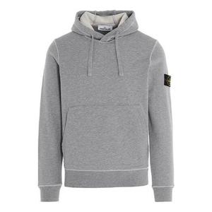 Толстовка garment dyed popover hoodie 'grey marl' Stone Island, серый