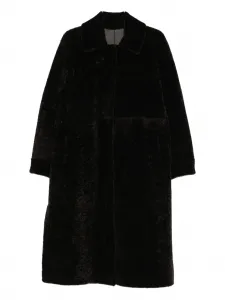 Пальто из овчины с воротником Manzoni 24, коричневый